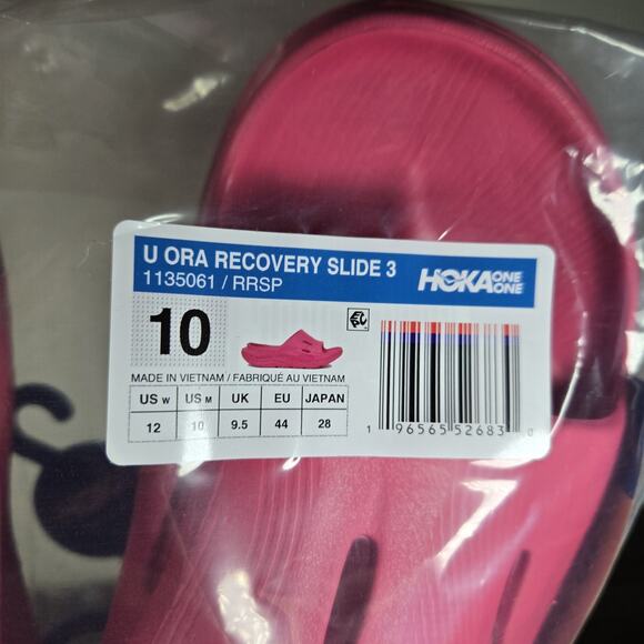 NEW HOKA One One Ora Recovery Slides 3 Mens Size 10 Comfy Sandals Pink Yarrow - Picture 12 of 12